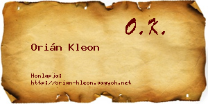 Orián Kleon névjegykártya