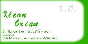 kleon orian business card
